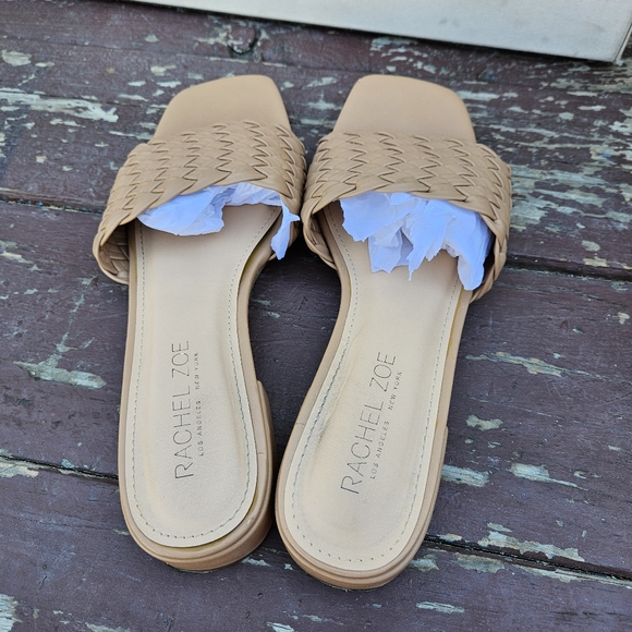 Rachel Zoe Tan Woven Slide Sandals Womens Size 10 - Picture 13 of 16